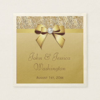 Personalized Gold Wedding Napkins