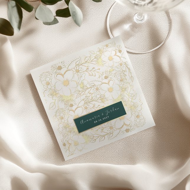 Personalized Gold Wedding Napkins (Creator Uploaded)