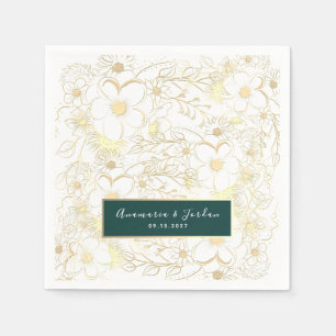 Personalized Gold Wedding Napkins