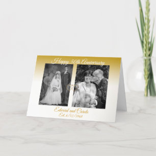 Personalized Gold Wedding Photos 50th Anniversary Card