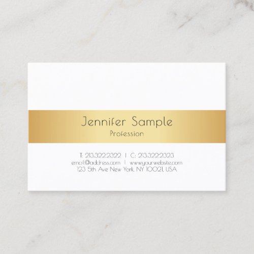 Personalized Gold White Elegant Modern Template Business Card