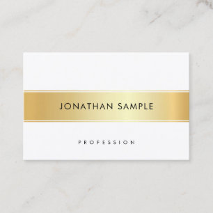 Personalized Gold White Elegant Template Modern Business Card