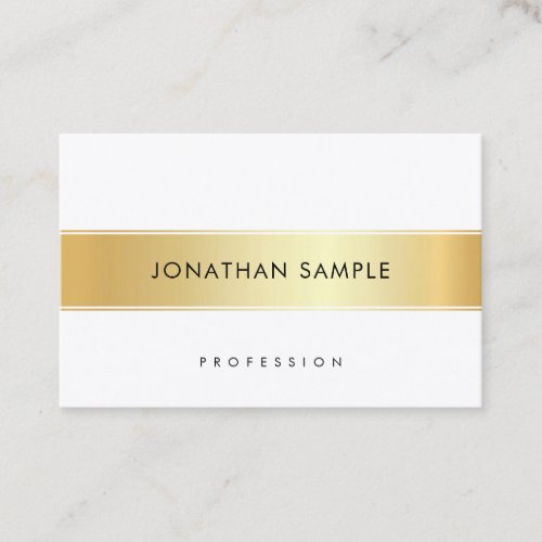 Personalized Gold White Elegant Template Modern Business Card
