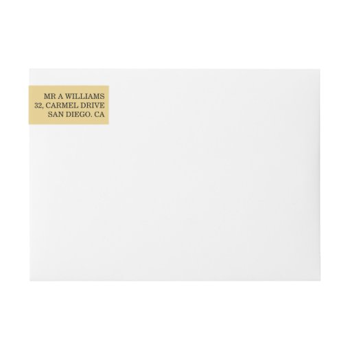 Personalized Gold Wrap Around Return Address Label Zazzle