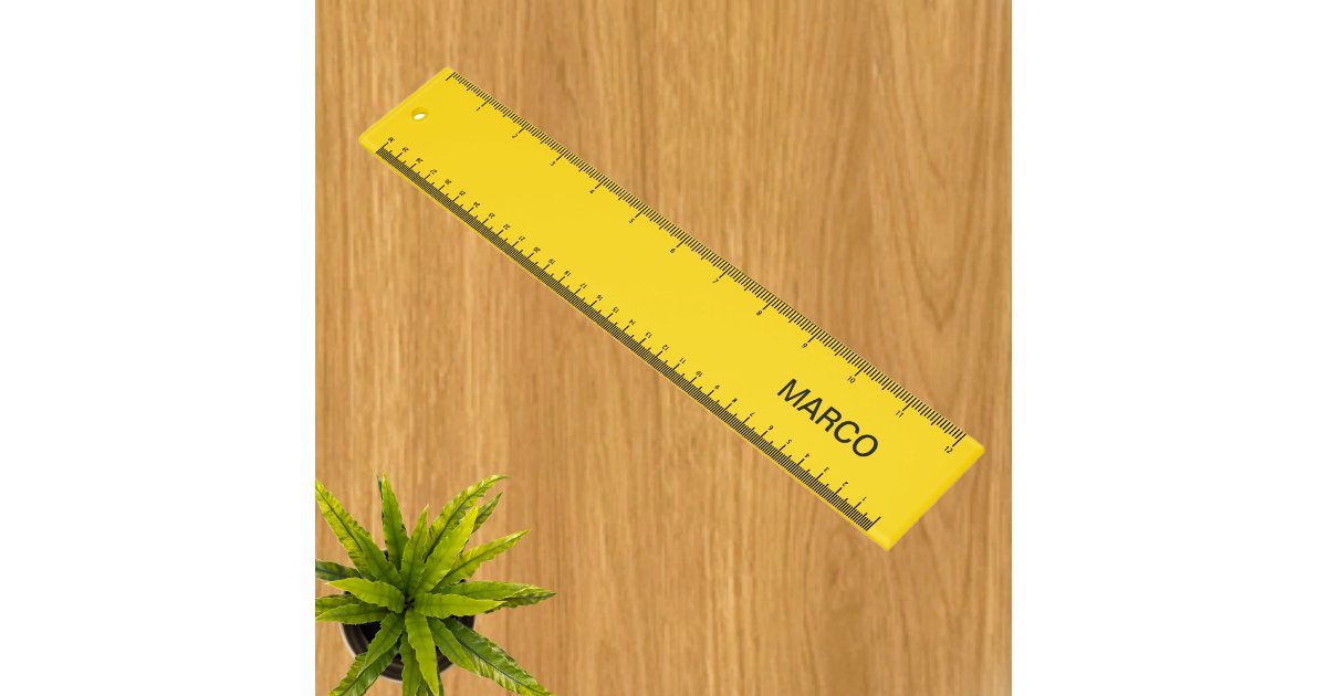 Personalized Gold Yellow Ruler with Name | Zazzle