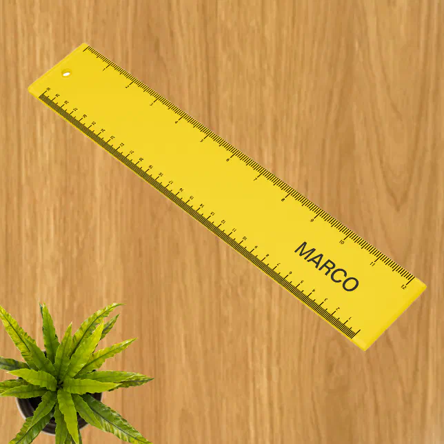 Personalized Gold Yellow Ruler with Name | Zazzle