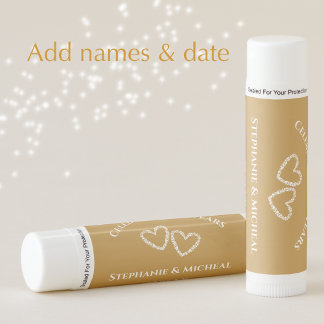 Personalized Golden 50th Wedding Anniversary Gift Lip Balm