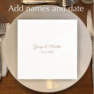 Personalized Golden 50th Wedding Anniversary Party Napkins