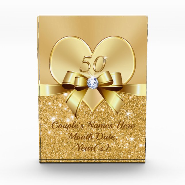 Personalized Golden Anniversary Gift for Couple (Front)