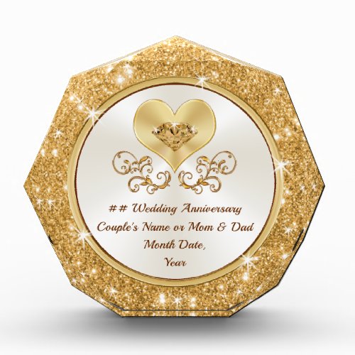 Personalized Golden Anniversary Gifts by Year
