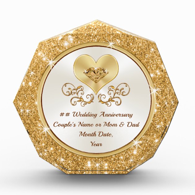 Golden Wedding Anniversary Gift, 50th Anniversary Gift For Parents, 50 Year Anniversary  Gift - Stunning Gift Store