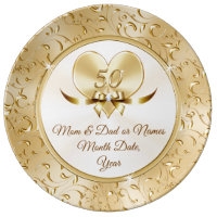 Personalized Golden Anniversary Gifts for Parents Dinner Plate