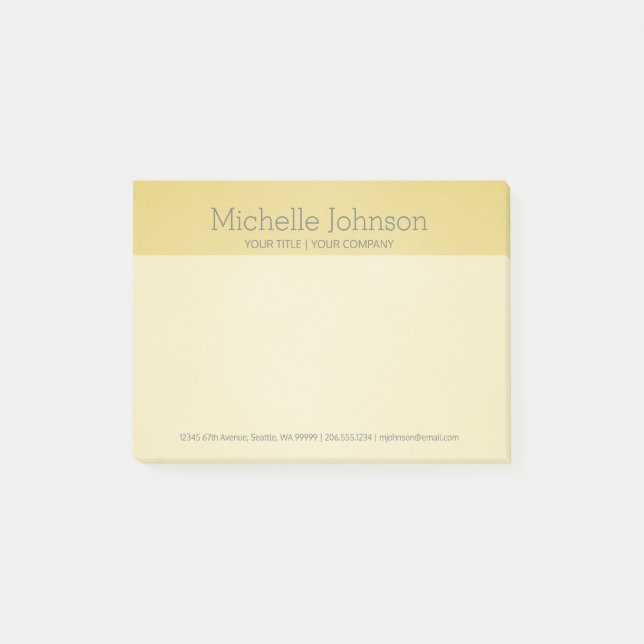 Personalized Golden Beige Grainy Texture Post-it Notes (Front)