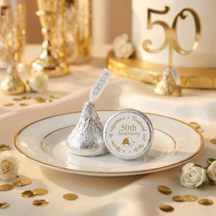 Personalized Golden Bells 50th Wedding Anniversary Hershey®'s Kisses®