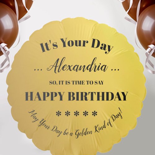 Personalized Golden Birthday Balloon