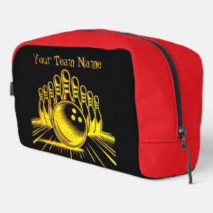 Personalized Golden Bowling Team Design Dopp Kit