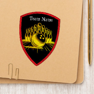 Personalized Golden Bowling Team Design Patch
