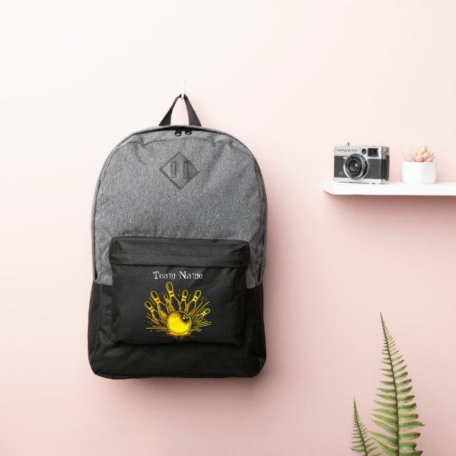 Personalized Golden Bowling Team Design Port Authority® Backpack (Insitu)