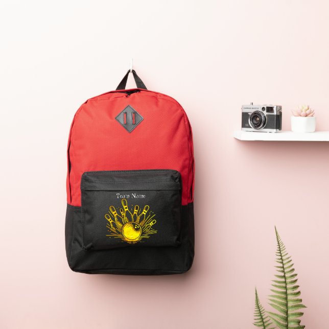 Personalized Golden Bowling Team Design Port Authority® Backpack (Insitu)