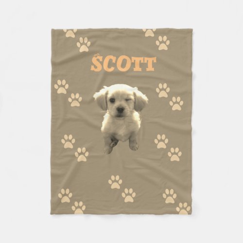personalized golden dog blanket with custom name