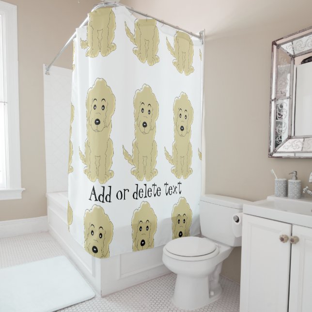 Personalized Golden Doodle Design Shower Curtain (In Situ)