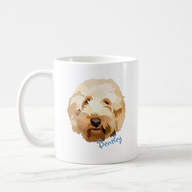 Personalized Golden Doodle Dog Mug Cute Dog Cup (Left)