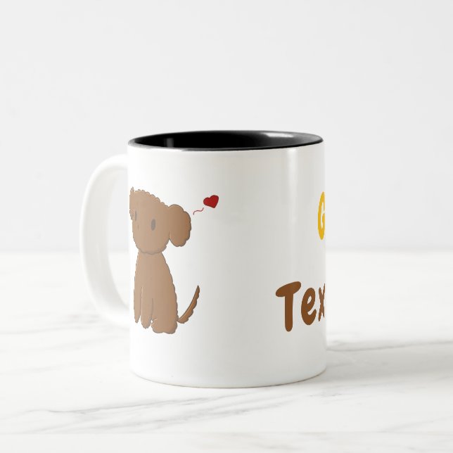 Personalized Golden Doodle Dog Two-Tone Coffee Mug (Front Left)