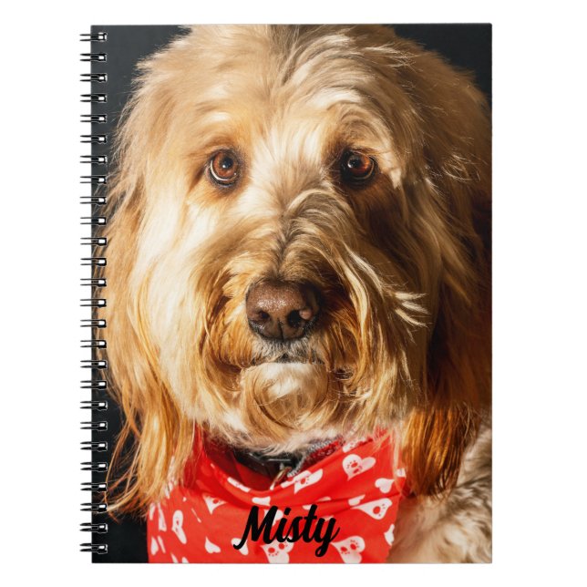 Personalized Golden doodle Puppy Dog Notebook (Front)