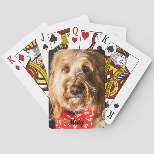 Personalized Golden doodle Puppy Dog Poker Cards (Back)
