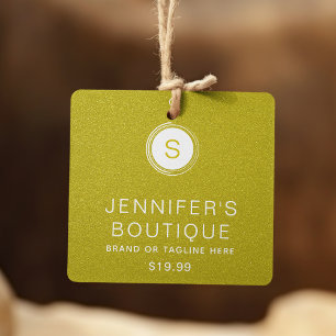 Personalized Golden Glitter Boutique Branding Calling Card