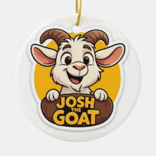 Personalized Golden Goat Chinese New Year 2027 Ceramic Ornament