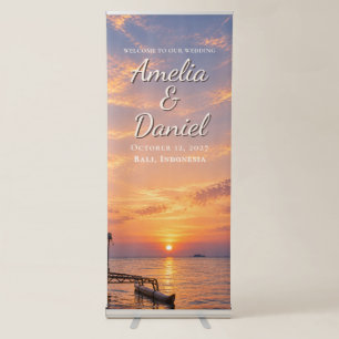 Personalized Golden Hour Sunset Wedding Banner