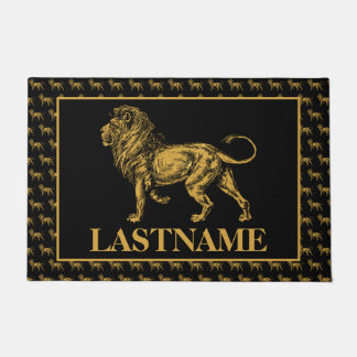 Personalized Golden Lion Doormat