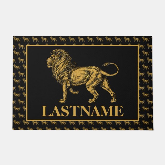 Personalized Golden Lion Doormat (Front)