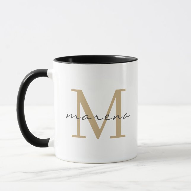 Personalized Golden monogram with Your name Mug (Left)