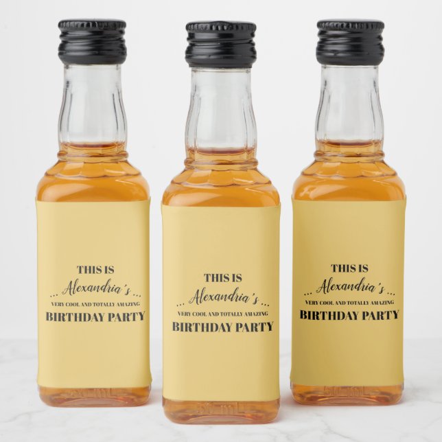 Personalized Golden Party Liquor Bottle Label (Bottles)