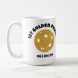 Personalized Golden Pickle Gold Pickleball Glitter Coffee Mug