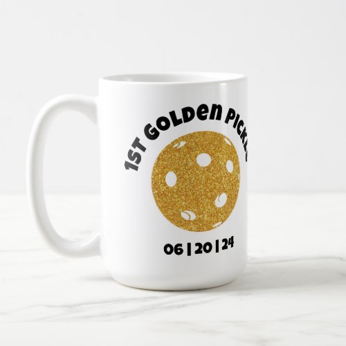Personalized Golden Pickle Gold Pickleball Glitter Coffee Mug