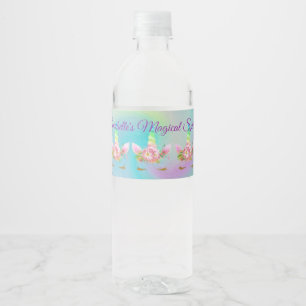 Personalized Golden Rainbow Unicorn Water Bottle Water Bottle Label