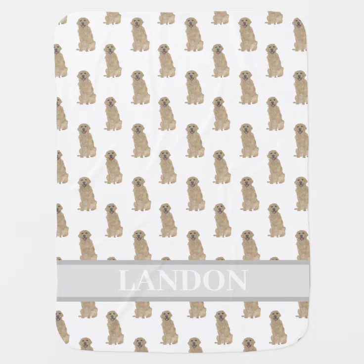 Pattern Print Golden Retriever Hooded Blanket