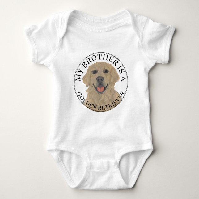 Personalized Golden Retriever Baby Bodysuit (Front)