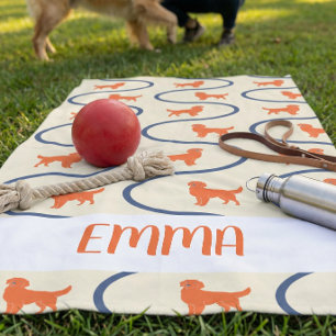 Personalized Golden Retriever Beach Towel