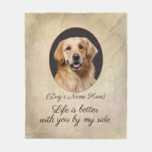 Personalized Golden Retriever by My Side Fleece Bl