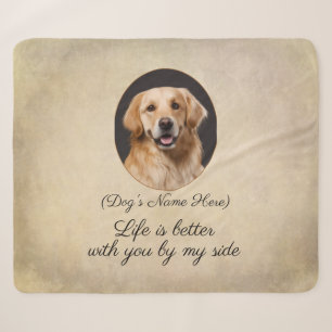 Personalized Golden Retriever by My Side Sherpa Blanket