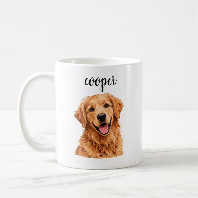Personalized Golden Retriever “Cooper” Dog Mug  (Left)