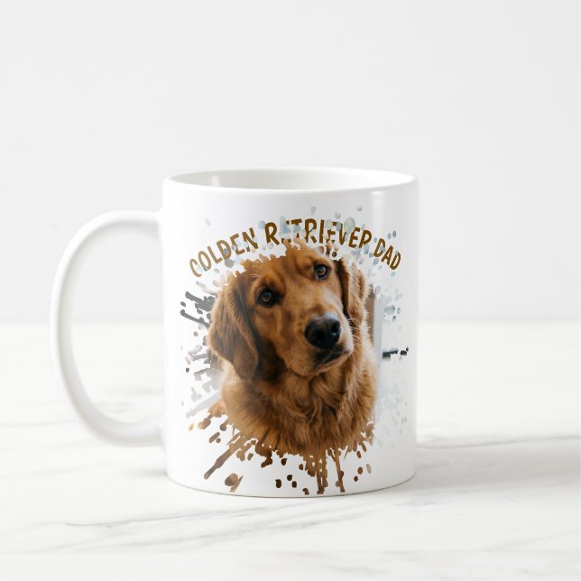Personalized Golden Retriever Dad Mug - Custom Dog (Left)