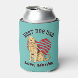 Personalized Golden Retriever Dog Dad Custom Text Can Cooler