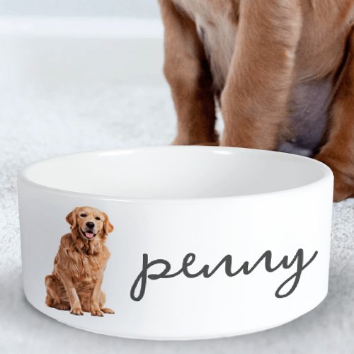 Personalized Golden Retriever Dog Food Bowl