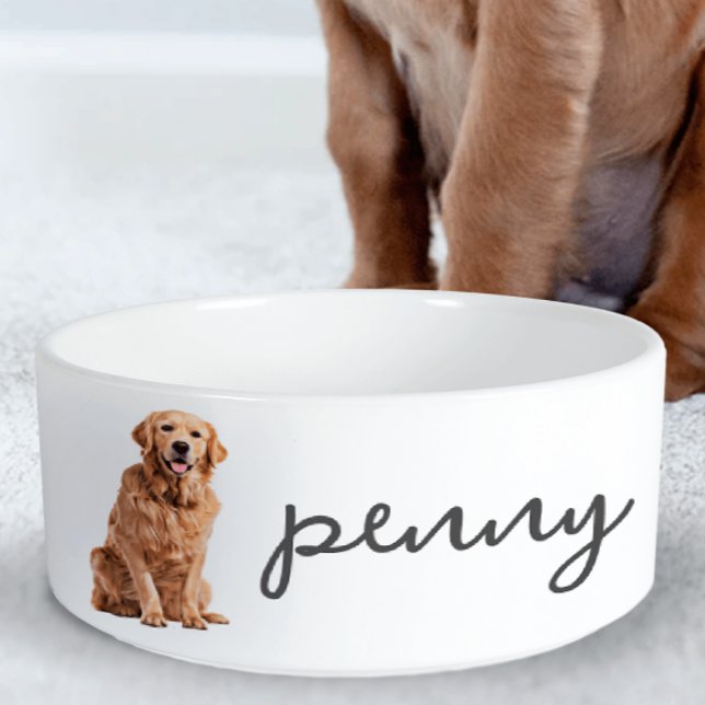 Personalized Golden Retriever Dog Food Bowl (Creator Uploaded)
