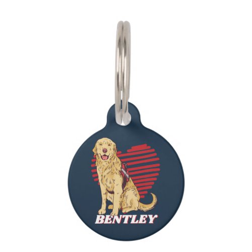 Personalized Golden Retriever Dog Lover Custom Pet ID Tag